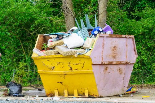 Illustrative image of construction waste clearance in an urban Southwark setting